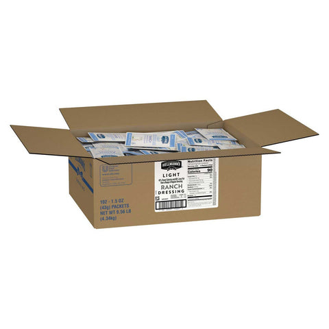 Hellmann's Light Ranch Salad Dressing Portion Control Pack, 1.5 Fluid Ounce -- 102 Per Case