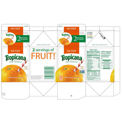 Tropicana Pure Premium Orange Juice, 14 Fluid Ounce -- 12 per case.