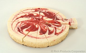 Rich Jon Donaire Strawberry Swirl Cream Style Cheese Cake, 40 Ounce -- 6 per case.