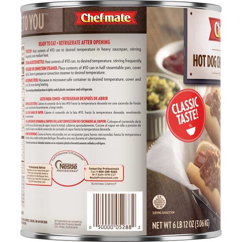 Chef-Mate Hot Dog Chili Sauce with Beef - 108 oz. can, 6 per case