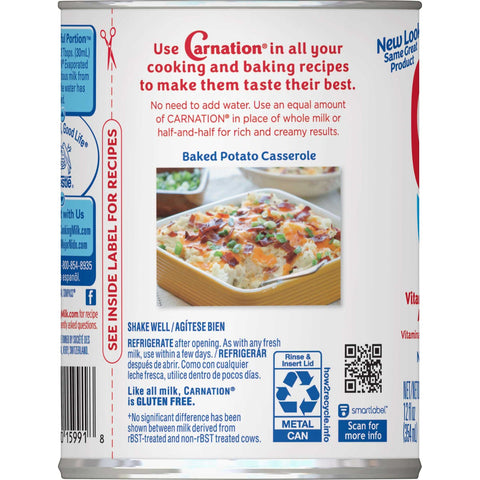 Carnation Evaporated Low Fat Milk, 12 Ounce -- 24 per case.
