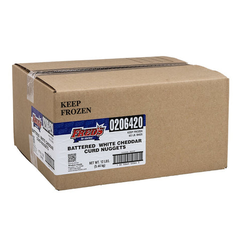 Freds Batterd White Cheddar Curd, 2 Pound -- 6 per case.
