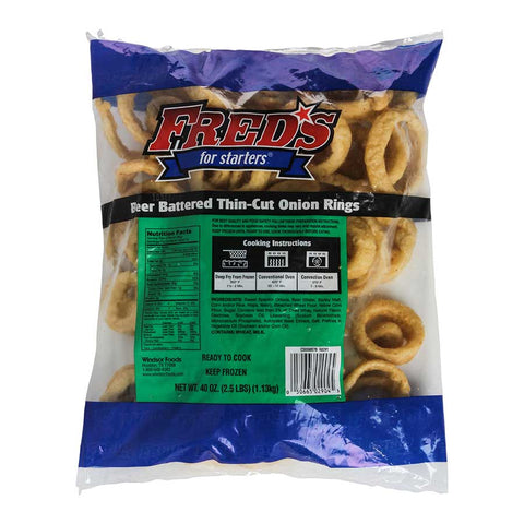 Windsor Freds Beer Battered Skinny Thin Cut Onion Ring, 2.5 Pound -- 4 per case.