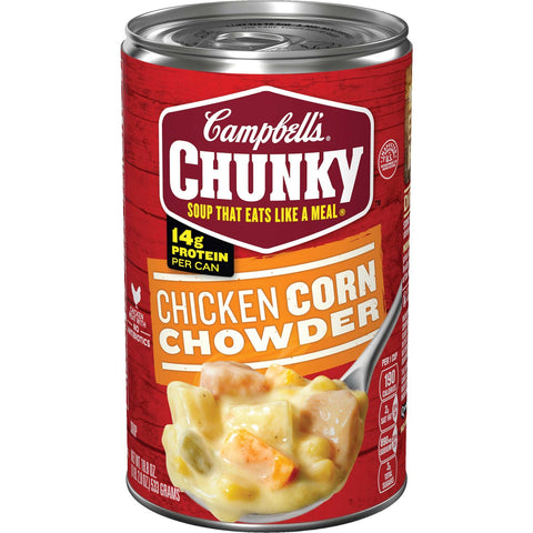 Campbells Chunky Chicken Corn Chowder Soup, 18.8 Ounce -- 12 per case.