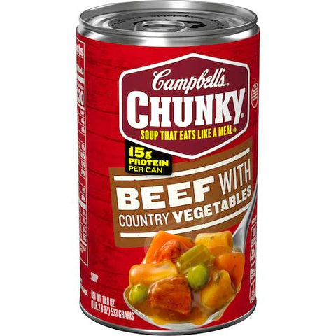 CHUNKY Beef With Country Vegetables Soup - 18.8 oz. can, 12 per case