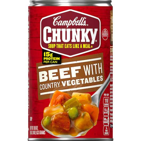 CHUNKY Beef With Country Vegetables Soup - 18.8 oz. can, 12 per case