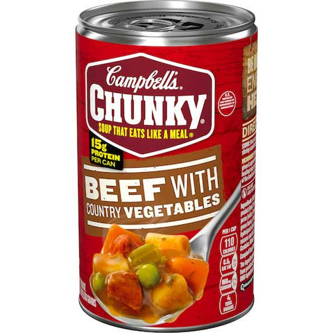 CHUNKY Beef With Country Vegetables Soup - 18.8 oz. can, 12 per case