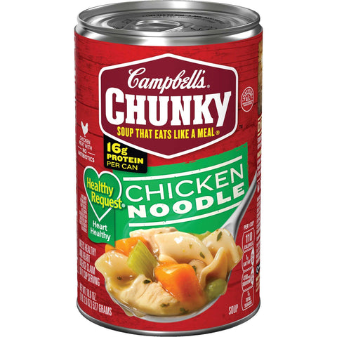 Campbells Healthy Request Chunky Chicken Noodle Pasta Soup, 18.6 Ounce -- 12 per case.