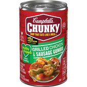 Campbells Chunky Grilled Chicken and Sausage Gumbo Soup, 18.8 Ounce -- 12 per case.