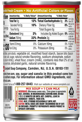 Campbells Cream of Bacon Soup, 10.5 Ounce Can -- 12 per case
