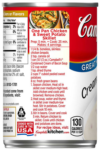 Campbells Cream of Bacon Soup, 10.5 Ounce Can -- 12 per case