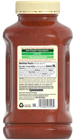 Prego Flavored with Meat Italian Sauce, 45 Ounce -- 6 per case