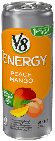 V8 Plus Energy Peach Mango Juice Drink Blend, 11.5 Fluid Ounce -- 12 per case