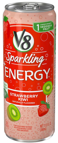 V8 Sparkling Strawberry Kiwi Energy Drink, 11.5 Fluid Ounce -- 12 per case