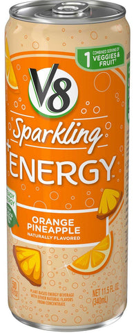 V8 Sparkling Orange Pineapple Energy Drink, 11.5 Fluid Ounce -- 12 per case