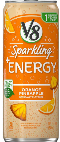 V8 Sparkling Orange Pineapple Energy Drink, 11.5 Fluid Ounce -- 12 per case