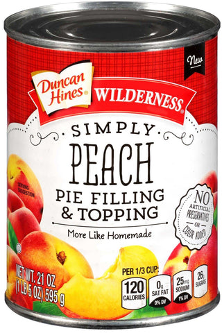 Wilderness Duncan Hines Simply Peach Pie Filling and Topping, 21 Ounce -- 8 per case.