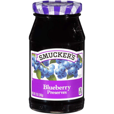 Smuckers Blueberry Preserves, 12 Ounce -- 12 per case.