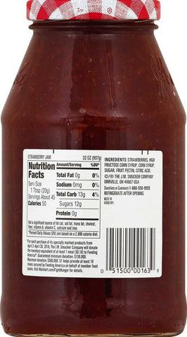 Smuckers Strawberry Jam, 32 Ounce -- 12 per case.