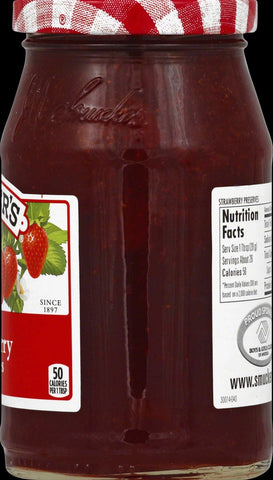 Smuckers Strawberry Preserves, 18 Ounce -- 12 per case.