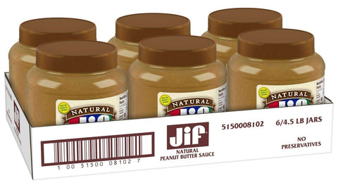 Jif Natural Peanut Butter Sauce, 4.5 Pound -- 6 per case