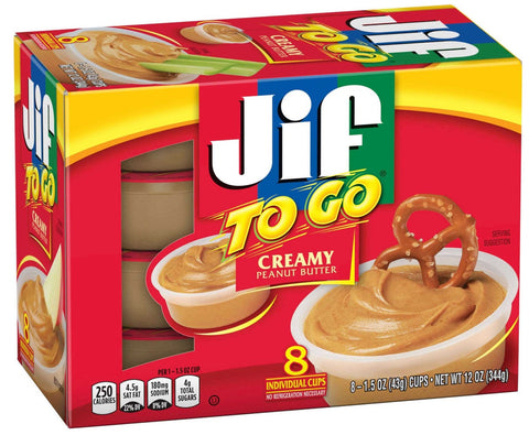 Jif To Go Creamy Peanut Butter Cup, 12 Ounce -- 6 per case