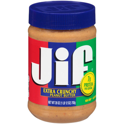 Jif Crunchy Peanut Butter, 28 Ounce -- 10 per case.