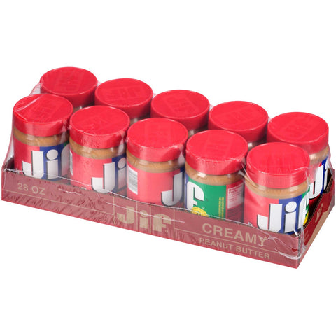 Jif Creamy Peanut Butter, 28 Ounce -- 10 per case.