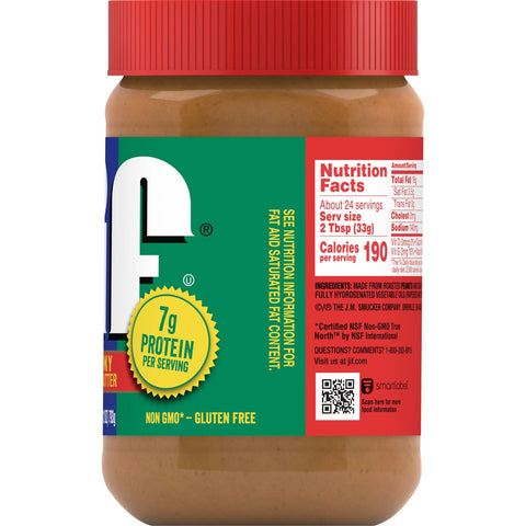 Jif Creamy Peanut Butter, 28 Ounce -- 10 per case.