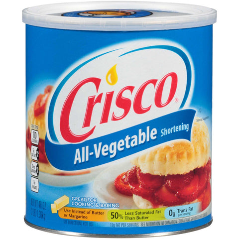 Crisco Regular Shortening, 48 Ounce -- 12 per case.