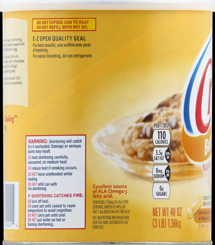 Crisco Butter Flavor Shortening, 48 Ounce -- 12 per case.