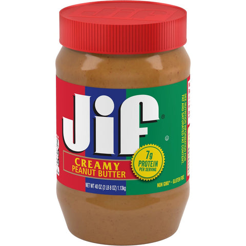 Jif Creamy Peanut Butter, 40 Ounce -- 8 per case.