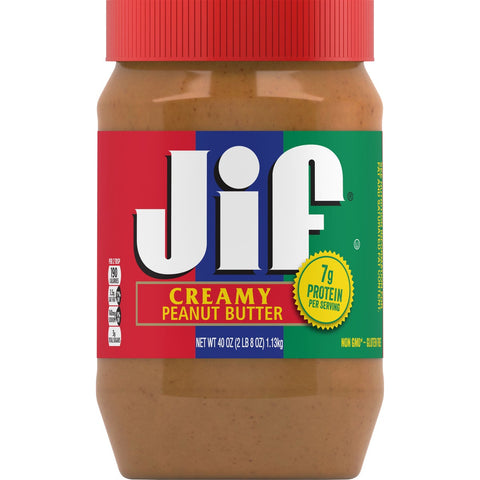 Jif Creamy Peanut Butter, 40 Ounce -- 8 per case.