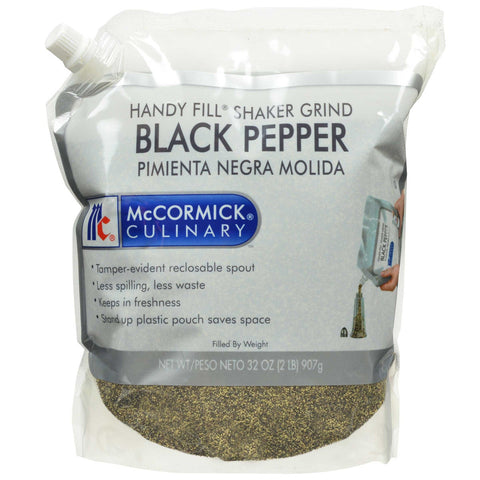 McCormick Culinary Handy Fill Shaker Grind Black Pepper Pouch, 2 Pound -- 3 per case