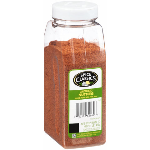 Spice Classics Ground Nutmeg - 1 lb. container, 6 per case