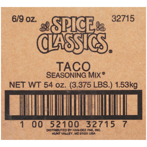 Spice Classics Taco Seasoning - 9 oz. packet, 6 per case