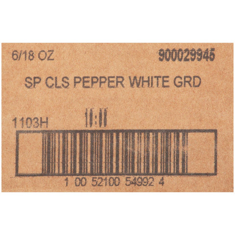 Spice Classics Ground White Pepper - 18 oz. container, 6 per case
