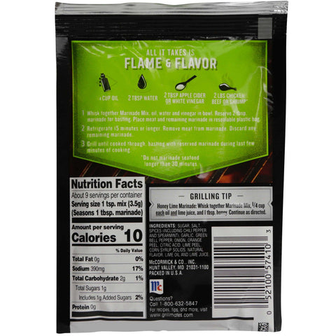 Grill Mates Mojito Lime Marinade, 1.06 Ounce -- 12 per case.