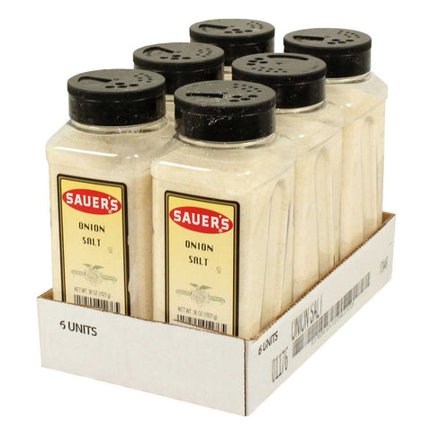 C.F. Sauer Foods Onion Salt, 36 Ounce -- 6 per case.