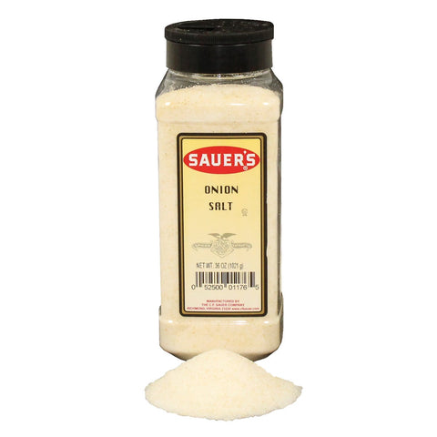C.F. Sauer Foods Onion Salt, 36 Ounce -- 6 per case.