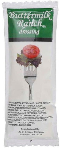 Sauer's Buttermilk Ranch Dressing, 12 Gram Poly Pouch -- 200 per case