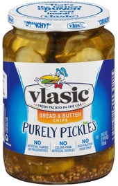 Vlasic Purely Pickles Bread and Butter Chips, 24 Fluid Ounce -- 6 per case.