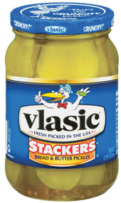 Vlasic Stackers Bread and Butter Pickles, 16 Fluid Ounce -- 6 per case.