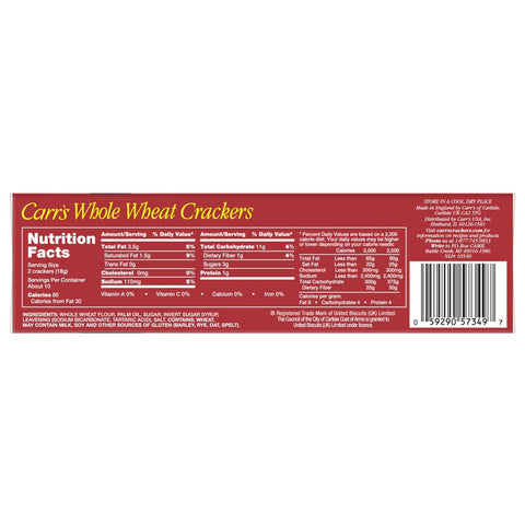 Cracker Keebler Carrs Whole Wheat 12 Case 7.05 Ounce