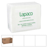 Lapaco Nu Linen Airlaid White Guest Towel Dinner Napkin, 15 1/2 x 16 inch -- 500 per case.