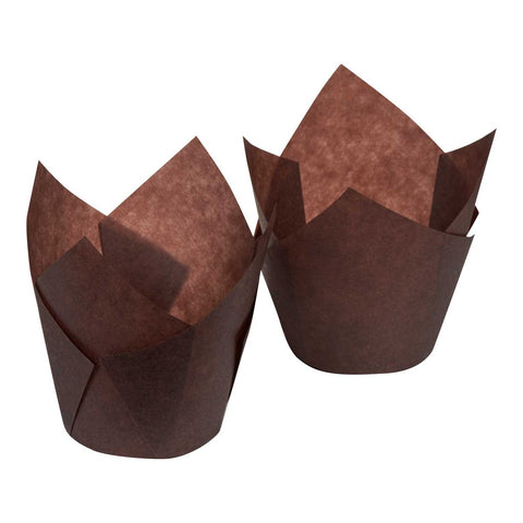 Lapaco Brown Small Tulip Baking Cup -- 1000 per case.