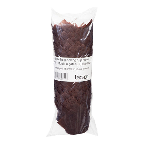 Lapaco Brown Small Tulip Baking Cup -- 1000 per case.