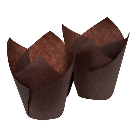 Lapaco Large Brown Tulip Baking Cup, 150 count per pack -- 6 per case.