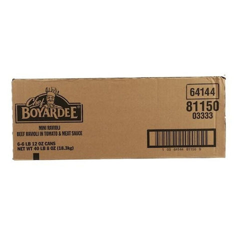 Chef Boyardee Mini Ravioli with Tomato and Meat Sauce, 108 Ounce -- 6 per case