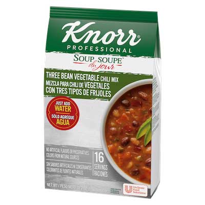 Knorr Professional Soup Du Jour Three Bean Vegetable Chili, 28.2 Ounce -- 4 per case